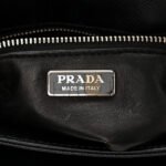 PRADA SAFFIANO TESSUTO NYLON CHAIN SHOULDER BAG BLACK (24*15*5cm) - Image 4