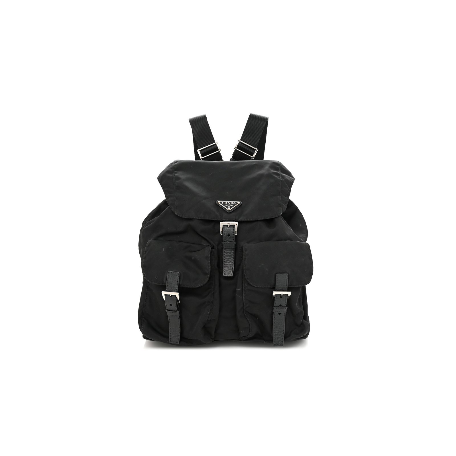 990b7e1cf75a09f82586a7f0707038614196828d PRADA TESSUTO NYLON SAFFIANO MEDIUM BACKPACK BLACK (30*29*15cm) - Image 1