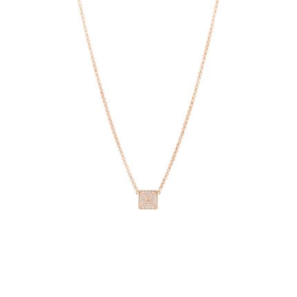 HERM�S 18K ROSE GOLD DIAMOND GM CLOU D'H PENDANT NECKLACE