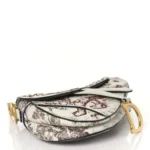 Embroidered Saddle Bag Burgundy Crossbody - Image 2