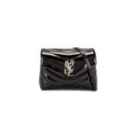 YSL TOY LOULOU SHOULDER BAG IN PATENT LEATHER 6309512IU1J1000 (20*14*7cm)