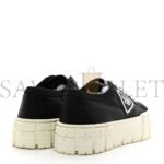 PRADA RE-NYLON GABARDINE TRIANGLE LOGO DOUBLE WHEEL 50MM SNEAKERS 38 BLACK - Image 3