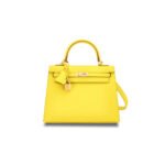 HERM�S MASTER KELLY 25 LEMON YELLOW EPSOM GOLD HARDWARE (25*17*7cm)