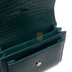 YSL SUNSET MEDIUM CHAIN BAG IN CROCODILE-EMBOSSED SHINY LEATHER 442906332108 (22*16*6.5cm) - Image 3