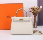 Hermès Kelly Togo Calf Gold hardware Milkshake white size: 25Cm/ 28Cm - Image 2