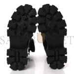 PRADA SPAZZOLATO ROIS NYLON METAL TRIANGLE LOGO MONOLITH POUCH POCKET 55MM BOOTS 39 BLACK - Image 5