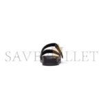 FENDI FEEL BLACK NAPPA LEATHER SLIDES 8X8710ABOHF0ABB - Image 4
