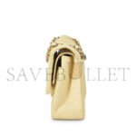 CHANEL YELLOW CALFSKIN CLASSIC DOUBLE FLAP MEDIUM AS0001 (25*15*6cm) - Image 4