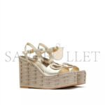 VALENTINO VLOGO CUT-OUT WEDGE SANDAL IN LAMINATED NAPPA LEATHER 110MM 4W2S0IJ6KPZ_YH4 - Image 2