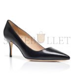 MANOLO BLAHNIK BB 70 BLACK LEATHER POINTED TOE PUMPS 120-1199-0001 - Image 2