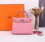 Hermès Kelly Togo Calf Sliver hardware Sakura Pink size: 25Cm/ 28Cm
