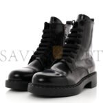 PRADA SPAZZOLATO CHOCOLATE 50MM COMBAT BOOTS 36 BLACK - Image 3
