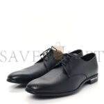 PRADA SAFFIANO MENS PLAIN TOE DERBY LOAFERS 8.5 BLACK - Image 3