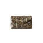 YSL PUFFER SMALL CHAIN BAG IN CRINKLED LEATHER 577476200452 (29*17*11cm)