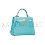 HERM�S MASTER MACARON BLUE KELLY 25 WITH GOLD HARDWARE (25*17*7cm) - Image 2