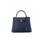 HERM�S MASTER KELLY 28 VORMANDUM NAVY SILVER (28*22*10cm)