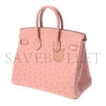 HERM�S MASTER BIRKIN 25 OSTRICH PORCELAIN POWDER SILVER BUCKLE H041944CK81 (25*20*13cm) - Image 2