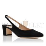 MANOLO BLAHNIK ALLURASAN BLACK SUEDE SLINGBACK PUMPS 121-1799-0001 - Image 2
