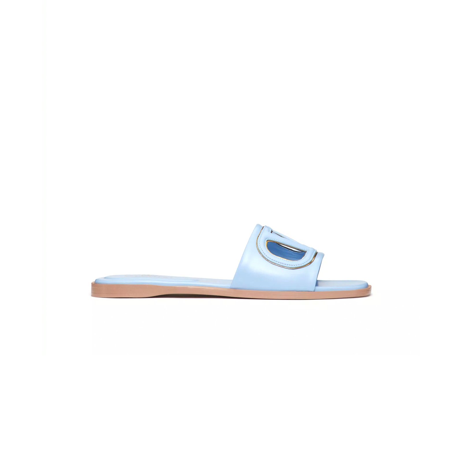 a24682d4fa1ee7a19e0d5b19eefe89d8b832a213 VALENTINO VLOGO CUT-OUT CALFSKIN SLIDE SANDAL 4W2S0IB0RLL_ZTL - Image 1