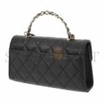 CHANEL BLACK CAVIAR LEATHER PHONE CASE SHOULDER BAG (18*10*4.5cm) - Image 2