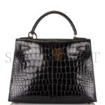 HERM�S MASTER A SHINY ROSE SCH�H�RAZADE NILOTICUS CROCODILE SELLIER KELLY 28 WITH GOLD HARDWARE (28*22*10cm) - Image 4