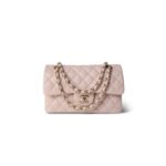 CHANEL LIGHT PINK CAVIAR QUILTED CLASSIC FLAP SMALL A37586 (23*14.5*6cm)