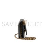 CHANEL QUILTED CAVIAR WALLET ON CHAIN WOC BLACK GOLD HARDWARE A33814 (19*12*3cm) - Image 2