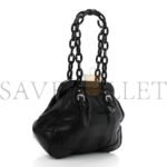PRADA CALFSKIN SWING CHAIN FRAME BAG BLACK (25*23*10cm) - Image 2