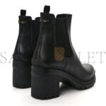 PRADA VITELLO MONTANA LUG SOLE CHELSEA 55MM BOOTS 40 BLACK - Image 3