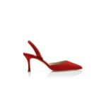 MANOLO BLAHNIK CAROLYNE 70 RED NAPPA LEATHER SLINGBACK PUMPS 9XX-0757-0020