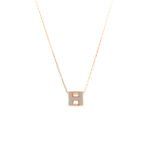 HERM�S ROSE GOLD LACQUERED CAGE D'H NECKLACE MARRON GLACE