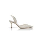 MANOLO BLAHNIK CAPSLI WHITE LACE SLINGBACK PUMPS 324-2950-0001