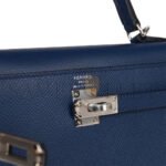 HERM�S MASTER KELLY SELLIER 28 BLEU SAPHIR EPSOM PALLADIUM HARDWARE (28*22*10cm) - Image 5