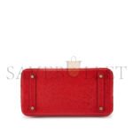 HERM�S MASTER BIRKIN 30 OSTRICH LEATHER RED BAG GOLD BUCKLE H041933CK92 (30*22*16cm) - Image 5