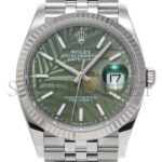ROLEX DATEJUST OLIVE GREEN PALM THEME 41MM WATCH 126234-0047 - Image 4