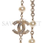 CHANEL PEARL CC LONG NECKLACE LIGHT GOLD 213657 - Image 3