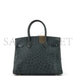 HERM�S MASTER BIRKIN 25 OSTRICH OLIVE GOLD BUCKLE H041944CK79 (25*20*13cm) - Image 2