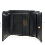 PRADA VITELLO MOVE TRI-FOLD COMPACT WALLET BLACK (11*10*1cm) - Image 4