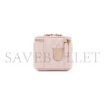 CHANEL LIGHT PINK QUILTED GRAINED CALFSKIN MINI VANITY WITH CHAIN GOLD HARDWARE AP2198 (11*8.5*7cm) - Image 2