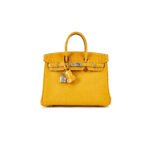 HERM�S MASTER BIRKIN 25 CROCODILE AND TOGO LEATHER AMBER SILVER BUCKLE H076216CK22 (25*20*13cm)
