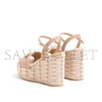 VALENTINO VLOGO SIGNATURE WEDGE SANDAL IN GRAINY CALFSKIN 120MM 6W0S0LY9DTW_GF9 - Image 3