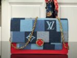 Louis Vuitton Monogram Denim Canvas Flore Chain Wallet M69036