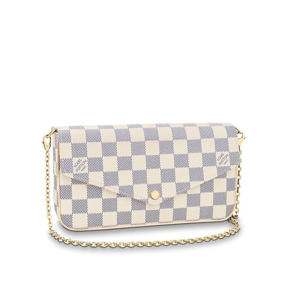 adfcaf4dd459f0b8faffbfbe8a5840ed8d3fbffa Louis Vuitton Damier Azur Canvas Pochette Felicie N63106 - Image 1