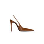 YSL VENDOME SLINGBACK PUMPS IN GLAZED LEATHER 755208AAAZY2211