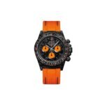 ROLEX DAYTONA DIW CARBON SWISSREPLICA DIAL ORANGE STRAP WATCH CM002-15C