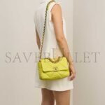 CHANEL 19 FLAP BAG LAMB LIME YELLOW AS1160 (26*16*9cm) - Image 2