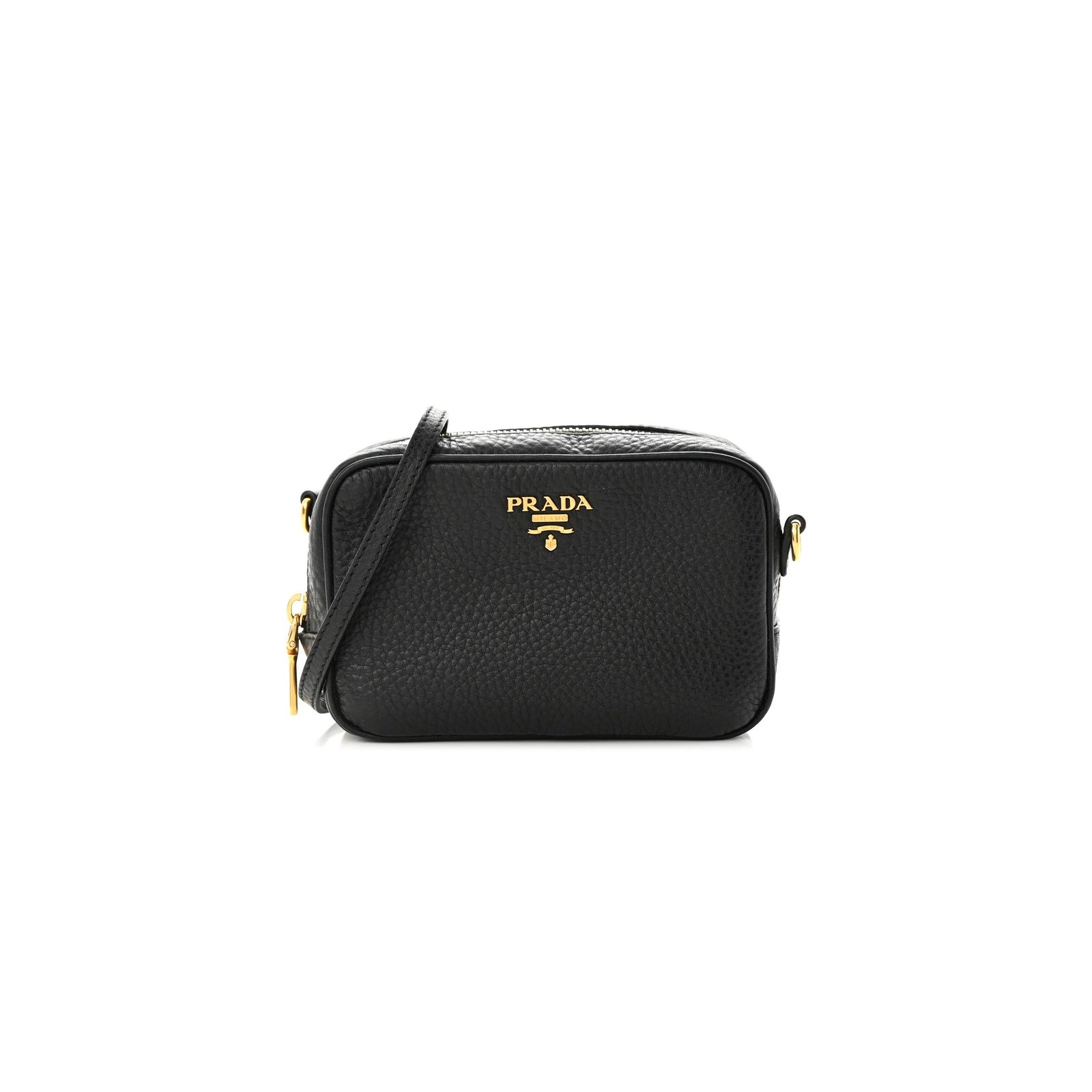 b05a7ba979ab62c72f08a945ad3c366da227f771 PRADA VITELLO DAINO MINI CAMERA CROSSBODY BLACK (16*10*6cm) - Image 1