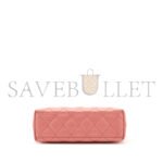 CHANEL PINK AGED QUILTED CALFSKIN MINI KELLY SHOPPER BRUSHED GOLD HARDWARE AS4416 (19*13*7cm) - Image 4