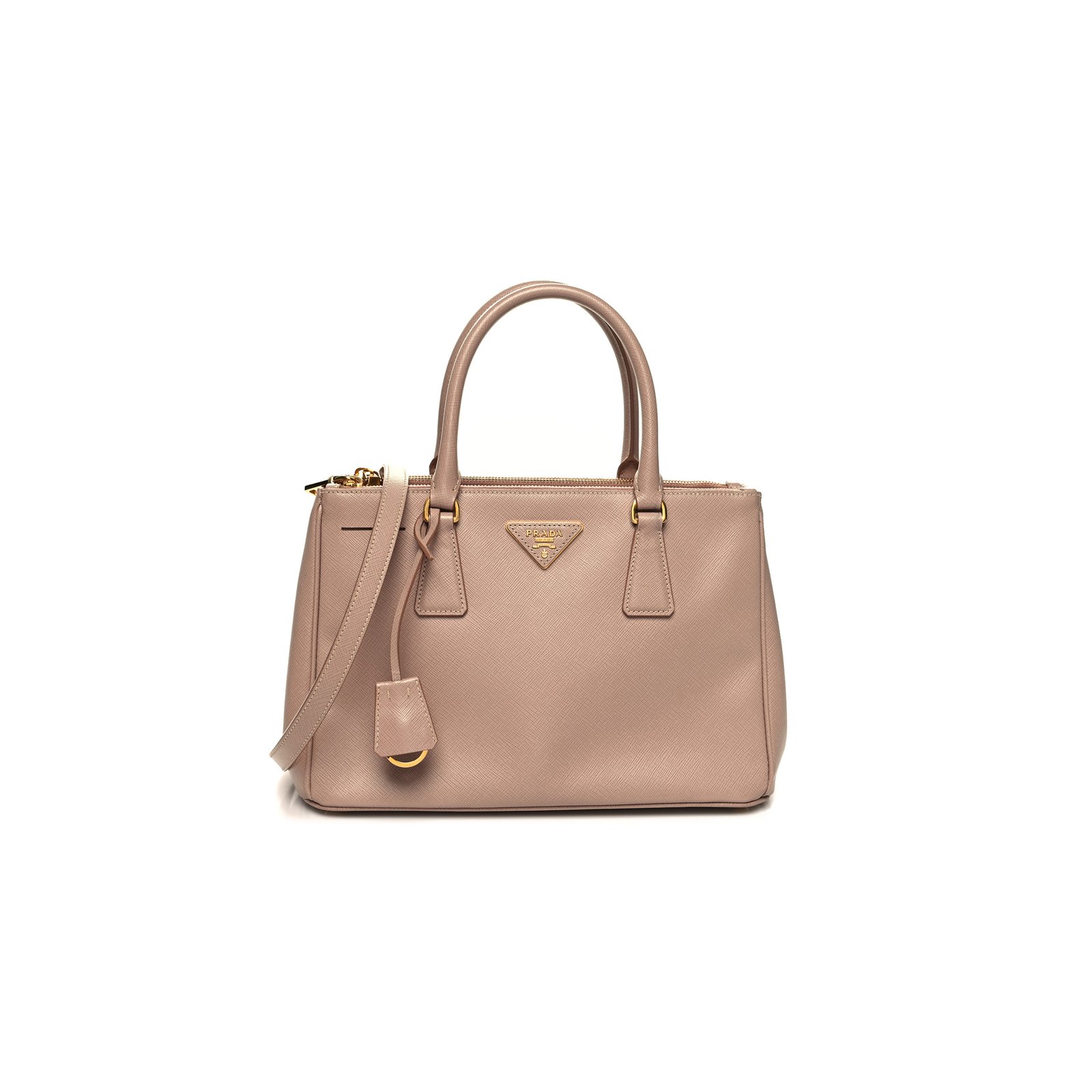 b16801ca4ac27c62d16f1b64620b0ed70ddbec3c PRADA SAFFIANO SMALL GALLERIA DOUBLE ZIP TOTE CAMMEO (29*20*13cm) - Image 1