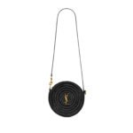 YSL ROUND BAG IN RAFFIA AND VEGETABLE-TANNED LEATHER 744292GAADR1000 (21.5*21.5*4.5cm)